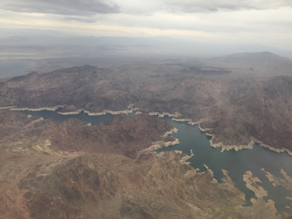 Getting closer to Vegas - the Nevada desert below.