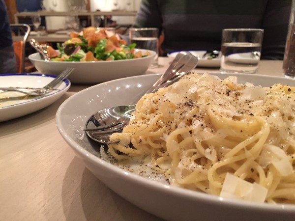 A rich and creamy spaghetti is just one of the tasty dishes at Ten Foot Henry.