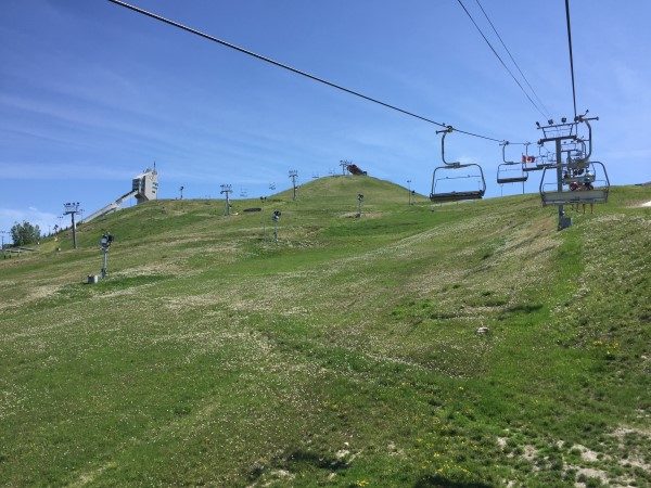 Up the ski lift at Canada Olympic Park