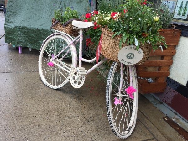 The cute Bohemia bike in front of the store.