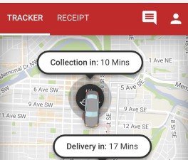 Skip the Dishes delivery map tracking