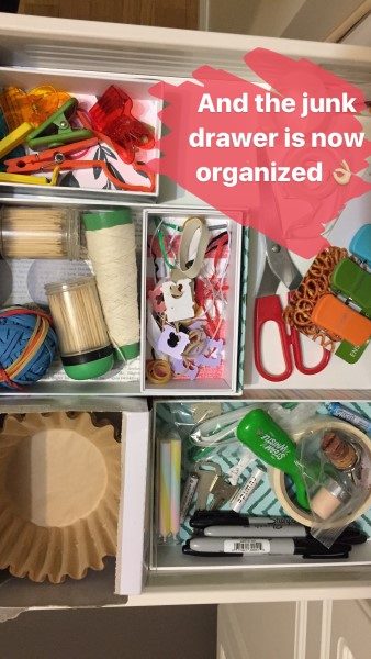 Organized junk drawer