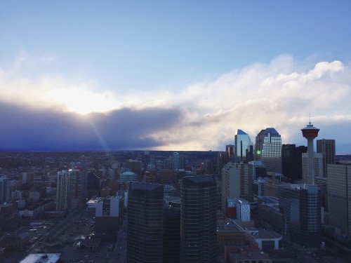 Cloudy Calgary Guardian Towers