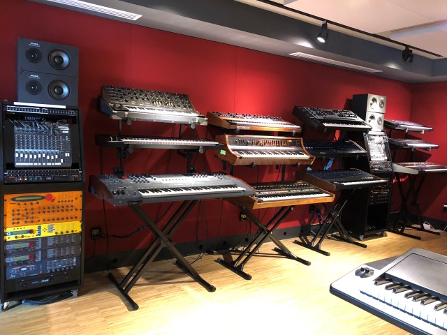 Many types of synthesizers at Studio Bell