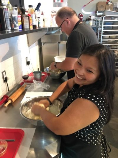 Taking a cooking class at Sauce Italian Market