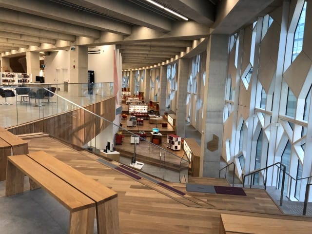 Moms' Stairway in the new Calgary library