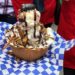 Beetles, mealworms and other bugs on a bowl of ice cream at the Stampede midway
