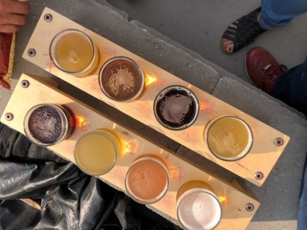 Beer samples at Ol'Beautiful Brewery