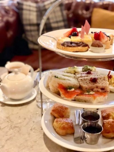 Tray of afternoon tea food at Hawthorn Dining Room