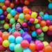 Maria Galura surrounded by her balloon art