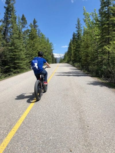 Biking on Tunnel Mountain Drive 